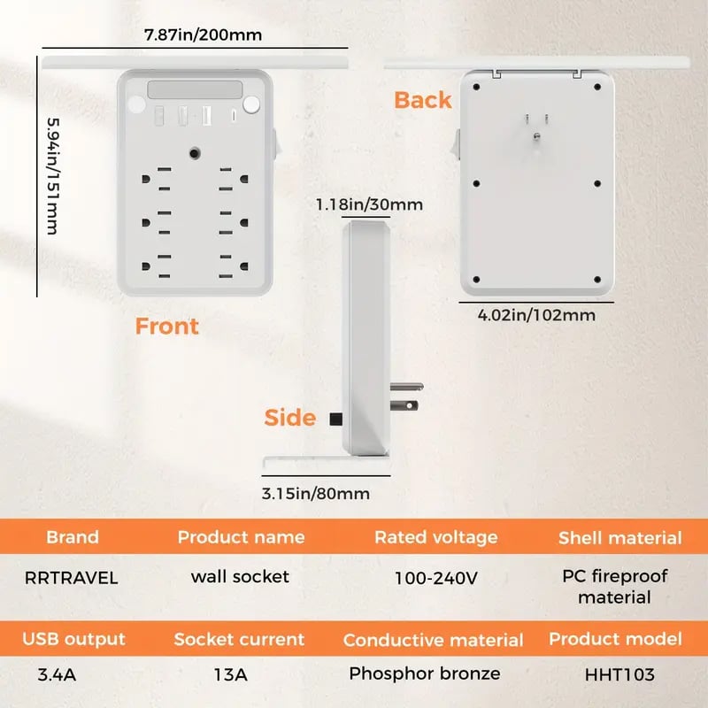 🏆Black Friday 60% OFF💥🎁Wall Outlet Extender with Shelf Night